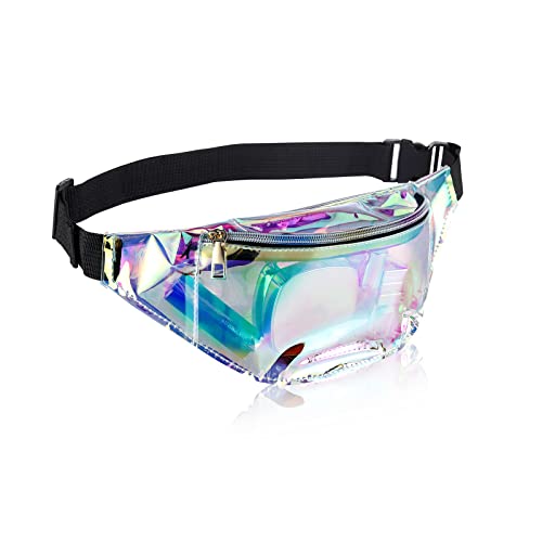 Transparent belt bag in metallic-look